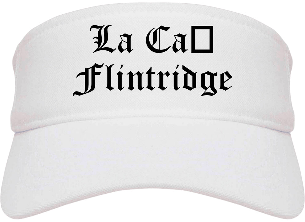La Cañada Flintridge California CA Old English Mens Visor Cap Hat White