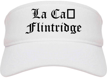 La Cañada Flintridge California CA Old English Mens Visor Cap Hat White