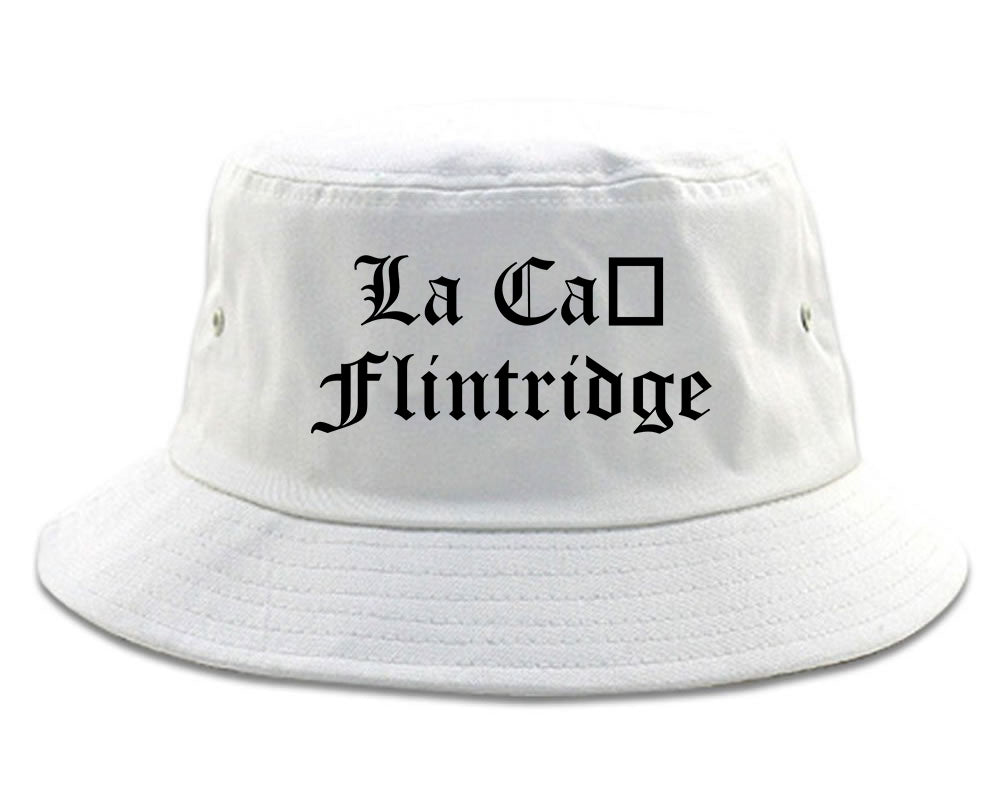 La Cañada Flintridge California CA Old English Mens Bucket Hat White