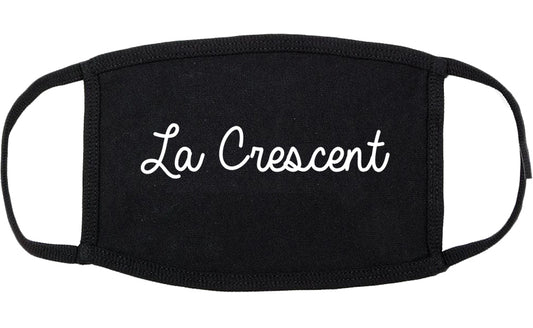 La Crescent Minnesota MN Script Cotton Face Mask Black