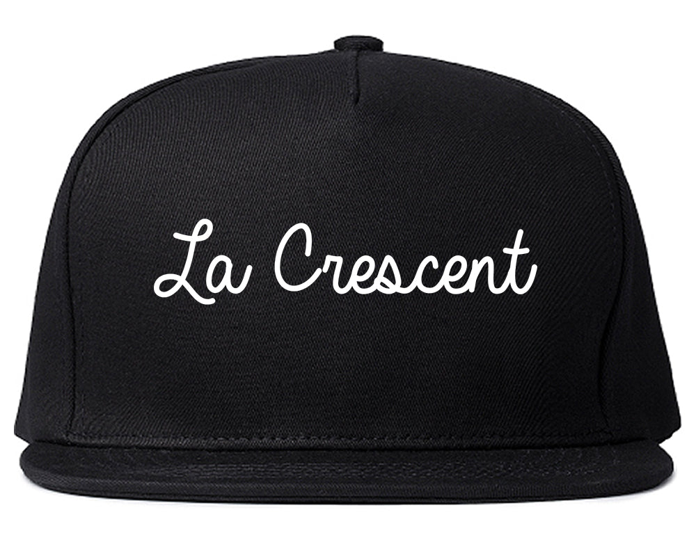 La Crescent Minnesota MN Script Mens Snapback Hat Black