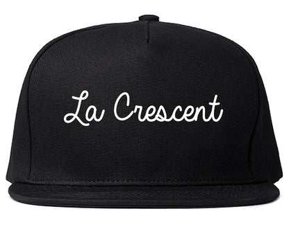 La Crescent Minnesota MN Script Mens Snapback Hat Black