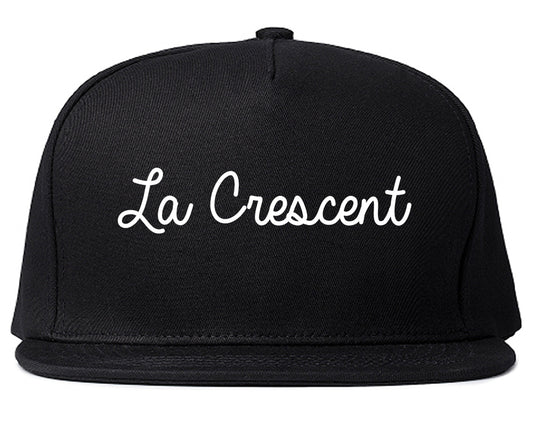 La Crescent Minnesota MN Script Mens Snapback Hat Black