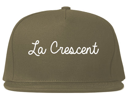 La Crescent Minnesota MN Script Mens Snapback Hat Grey
