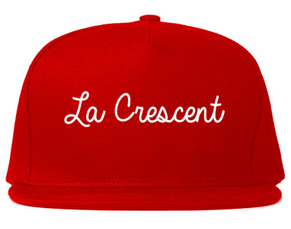 La Crescent Minnesota MN Script Mens Snapback Hat Red