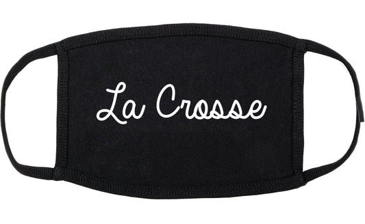 La Crosse Wisconsin WI Script Cotton Face Mask Black