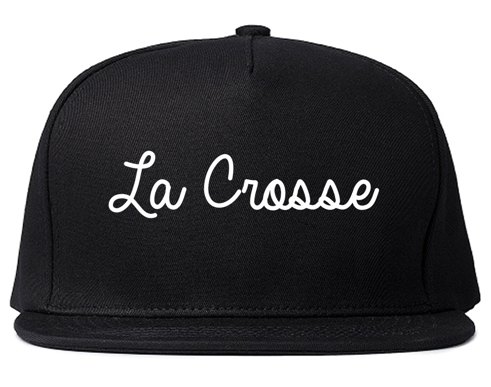 La Crosse Wisconsin WI Script Mens Snapback Hat Black