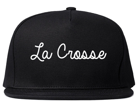La Crosse Wisconsin WI Script Mens Snapback Hat Black