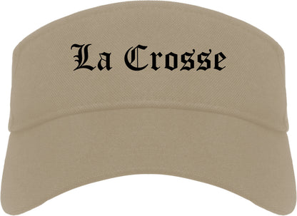 La Crosse Wisconsin WI Old English Mens Visor Cap Hat Khaki