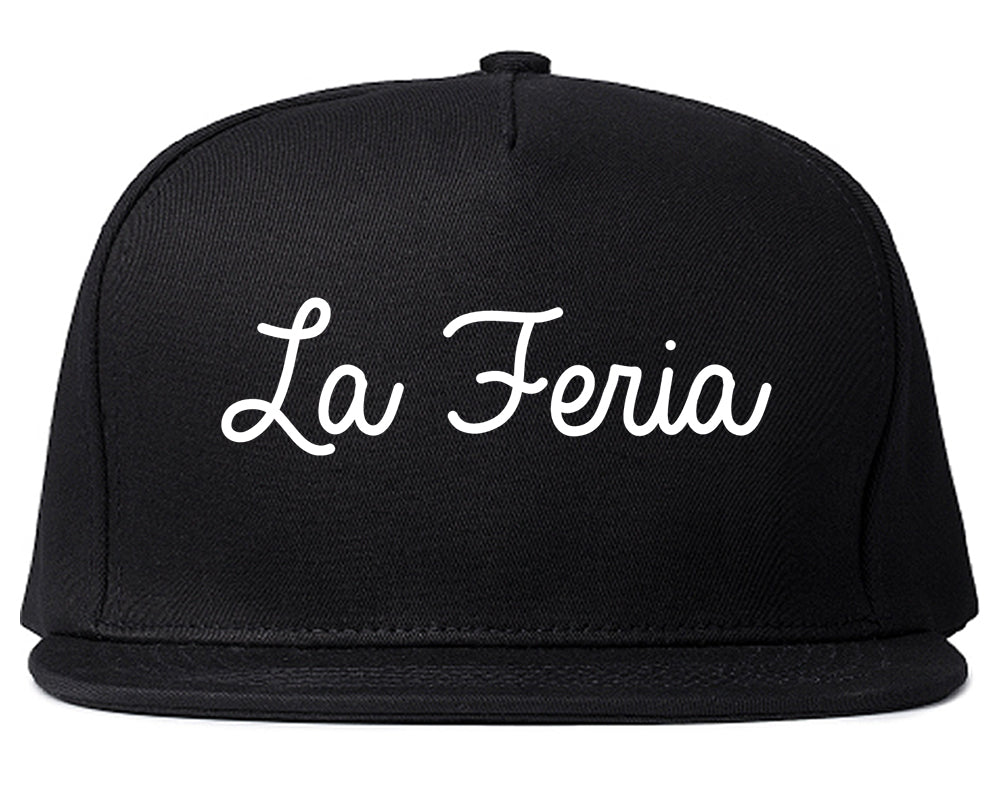 La Feria Texas TX Script Mens Snapback Hat Black