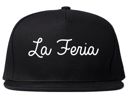 La Feria Texas TX Script Mens Snapback Hat Black