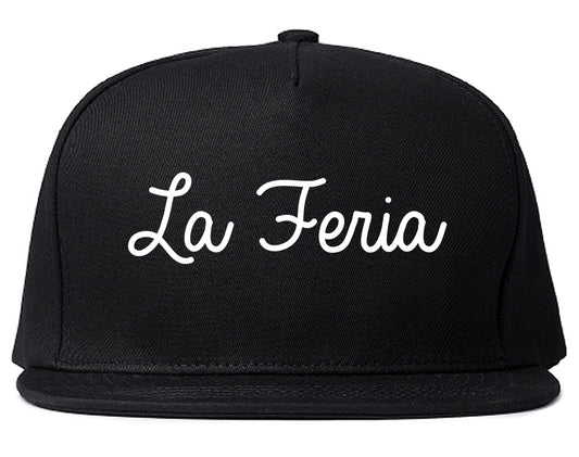 La Feria Texas TX Script Mens Snapback Hat Black