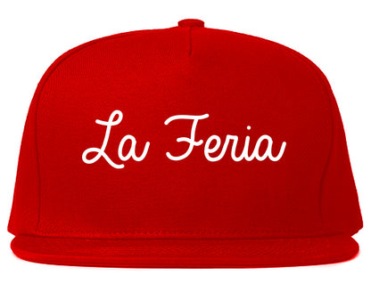 La Feria Texas TX Script Mens Snapback Hat Red