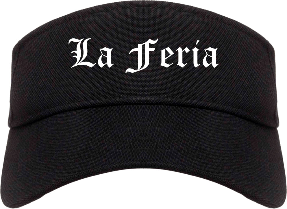 La Feria Texas TX Old English Mens Visor Cap Hat Black