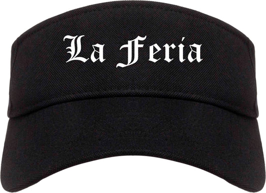 La Feria Texas TX Old English Mens Visor Cap Hat Black