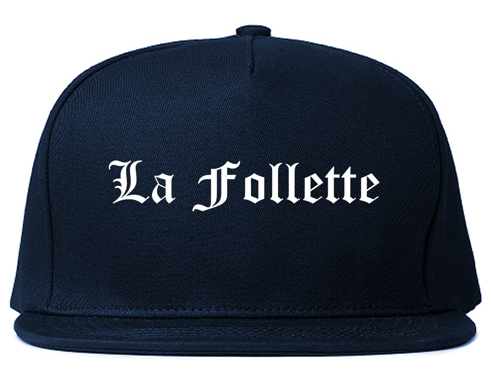 La Follette Tennessee TN Old English Mens Snapback Hat Navy Blue