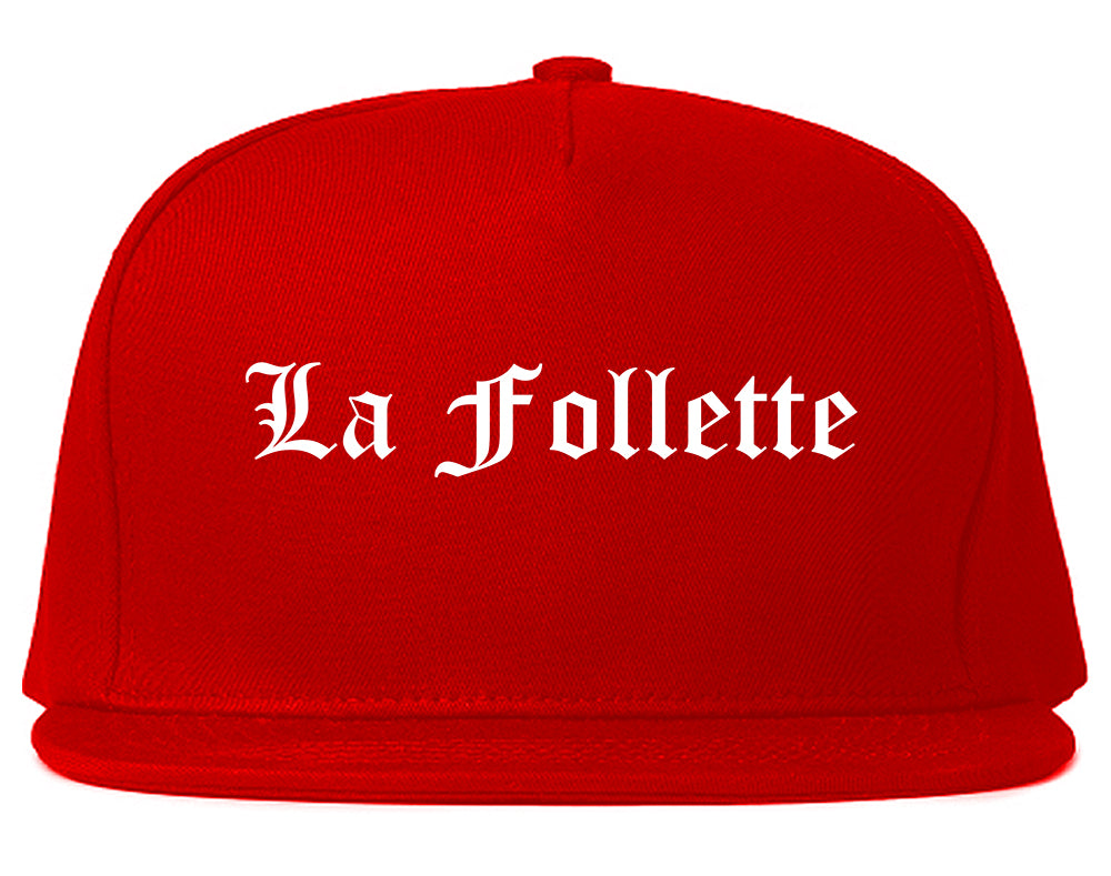 La Follette Tennessee TN Old English Mens Snapback Hat Red