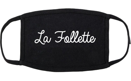 La Follette Tennessee TN Script Cotton Face Mask Black