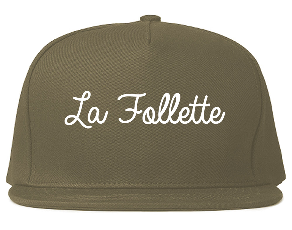 La Follette Tennessee TN Script Mens Snapback Hat Grey