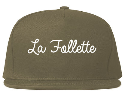 La Follette Tennessee TN Script Mens Snapback Hat Grey