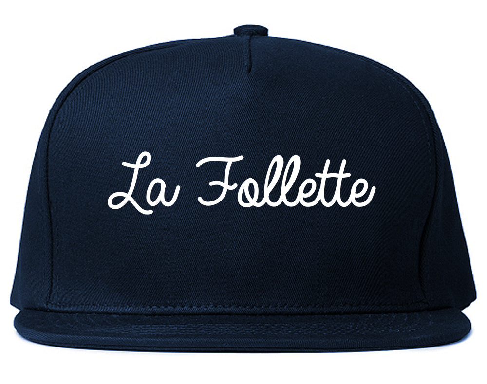 La Follette Tennessee TN Script Mens Snapback Hat Navy Blue