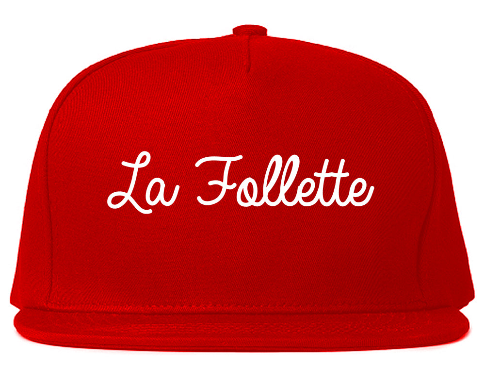 La Follette Tennessee TN Script Mens Snapback Hat Red
