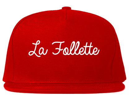 La Follette Tennessee TN Script Mens Snapback Hat Red