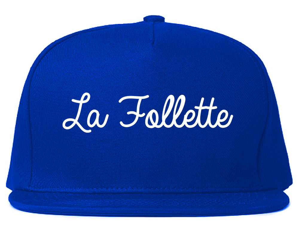 La Follette Tennessee TN Script Mens Snapback Hat Royal Blue