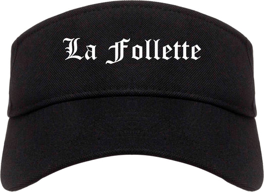 La Follette Tennessee TN Old English Mens Visor Cap Hat Black