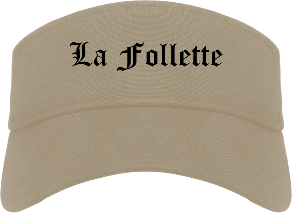 La Follette Tennessee TN Old English Mens Visor Cap Hat Khaki