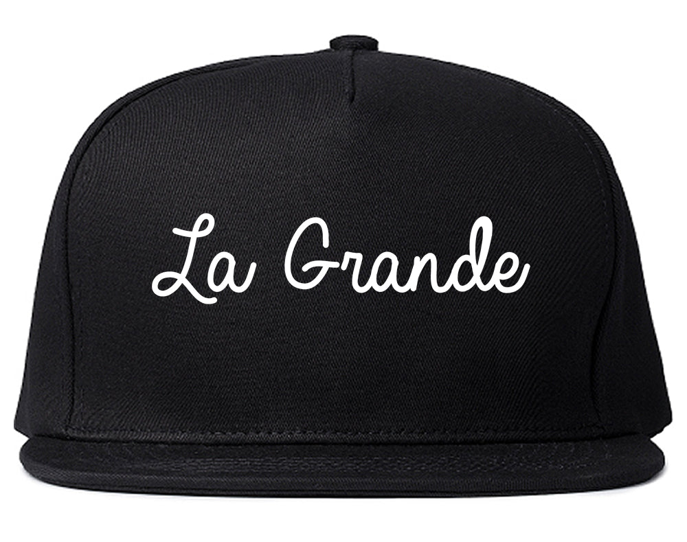 La Grande Oregon OR Script Mens Snapback Hat Black