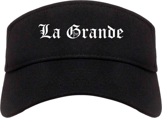 La Grande Oregon OR Old English Mens Visor Cap Hat Black