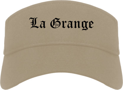 La Grange Illinois IL Old English Mens Visor Cap Hat Khaki