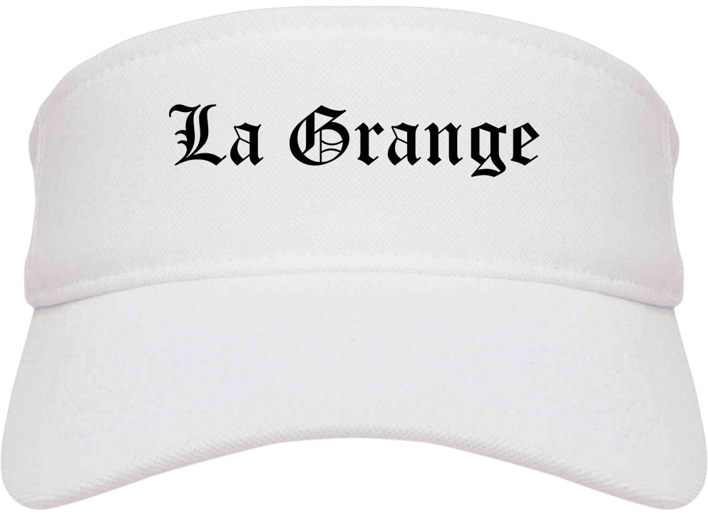 La Grange Illinois IL Old English Mens Visor Cap Hat White