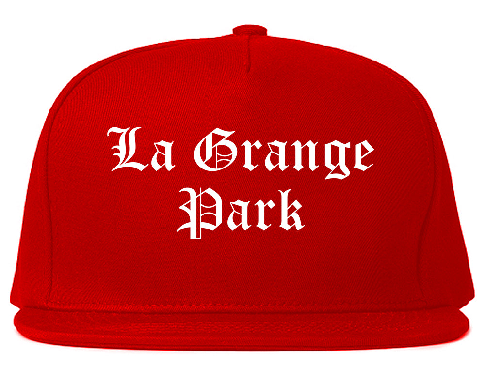 La Grange Park Illinois IL Old English Mens Snapback Hat Red