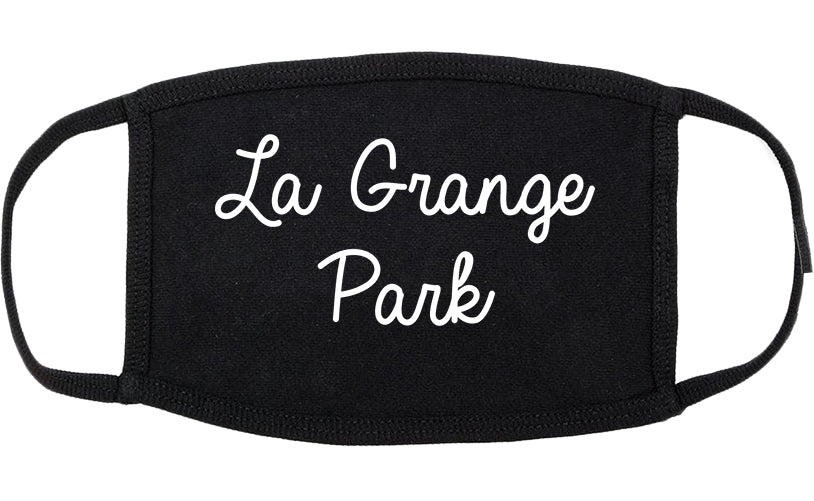 La Grange Park Illinois IL Script Cotton Face Mask Black