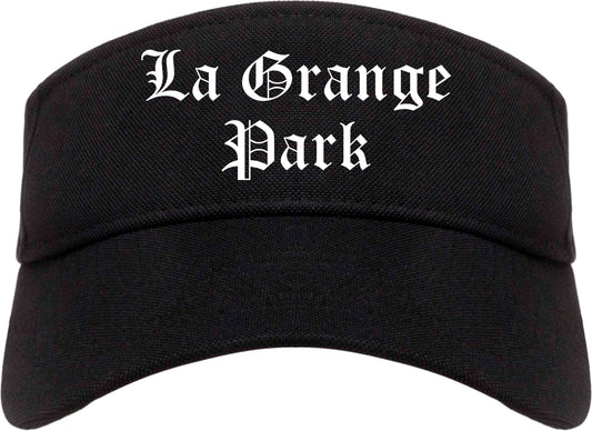 La Grange Park Illinois IL Old English Mens Visor Cap Hat Black
