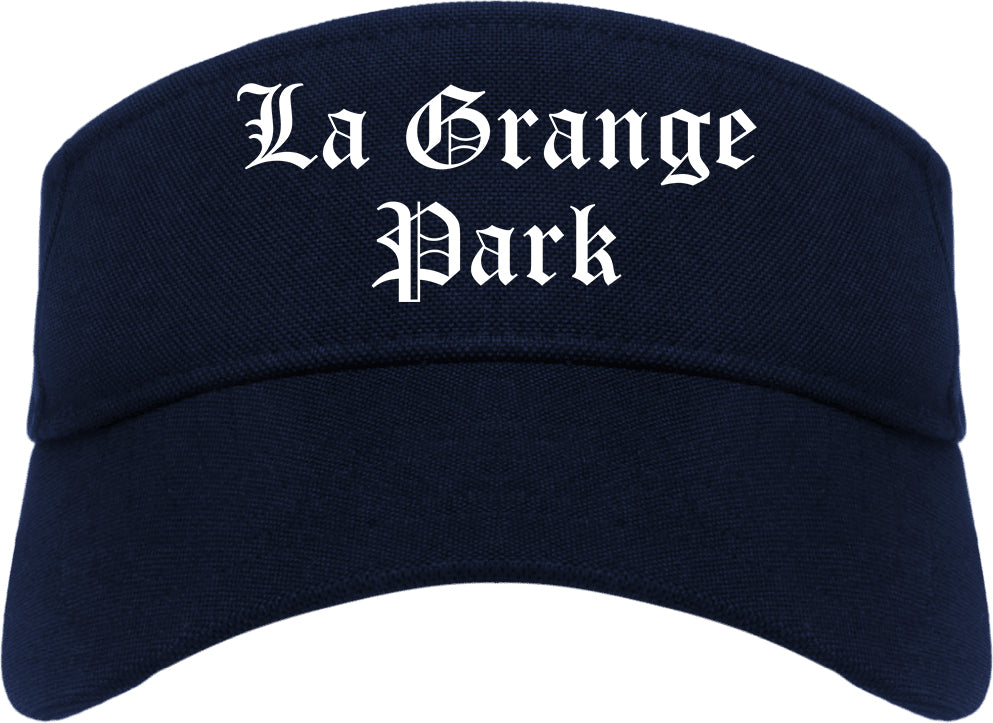 La Grange Park Illinois IL Old English Mens Visor Cap Hat Navy Blue