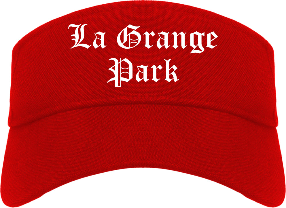 La Grange Park Illinois IL Old English Mens Visor Cap Hat Red