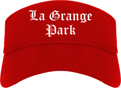 La Grange Park Illinois IL Old English Mens Visor Cap Hat Red