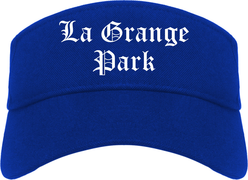 La Grange Park Illinois IL Old English Mens Visor Cap Hat Royal Blue