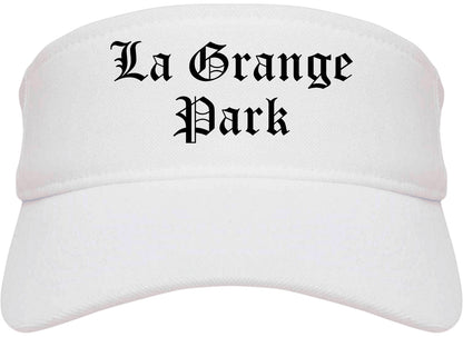 La Grange Park Illinois IL Old English Mens Visor Cap Hat White