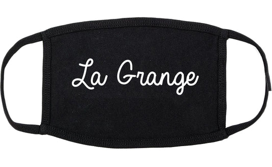 La Grange Texas TX Script Cotton Face Mask Black