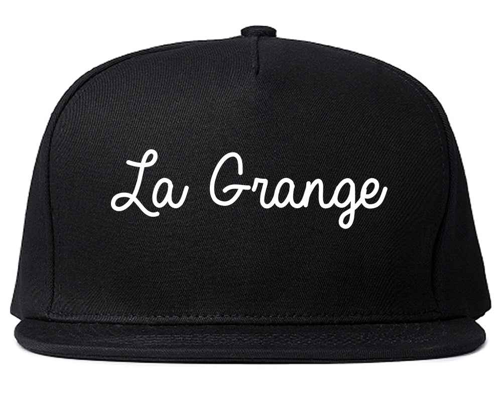 La Grange Texas TX Script Mens Snapback Hat Black