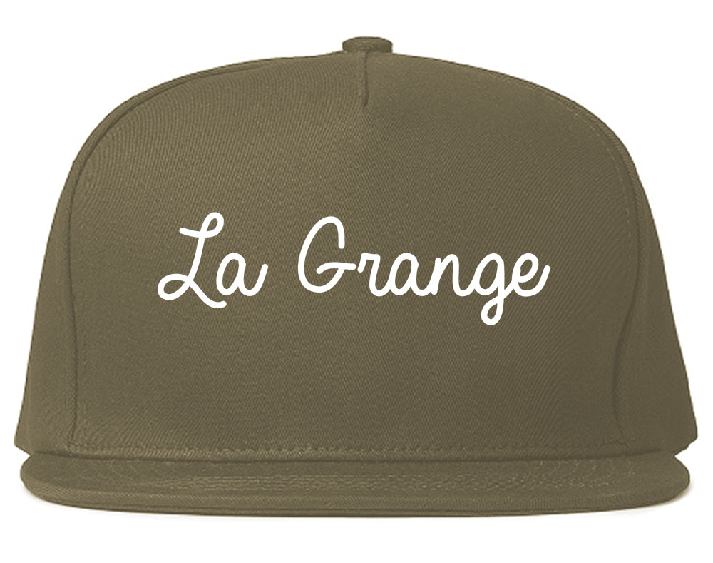 La Grange Texas TX Script Mens Snapback Hat Grey