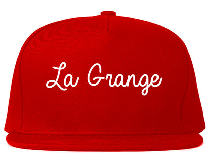 La Grange Texas TX Script Mens Snapback Hat Red