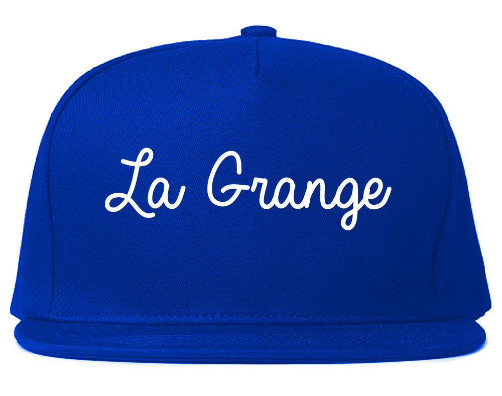 La Grange Texas TX Script Mens Snapback Hat Royal Blue