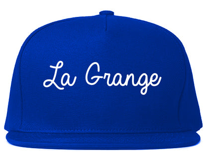 La Grange Texas TX Script Mens Snapback Hat Royal Blue