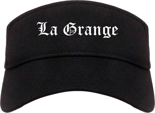 La Grange Texas TX Old English Mens Visor Cap Hat Black
