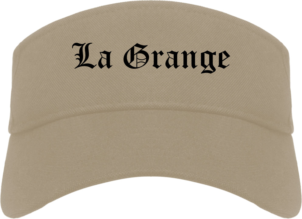 La Grange Texas TX Old English Mens Visor Cap Hat Khaki